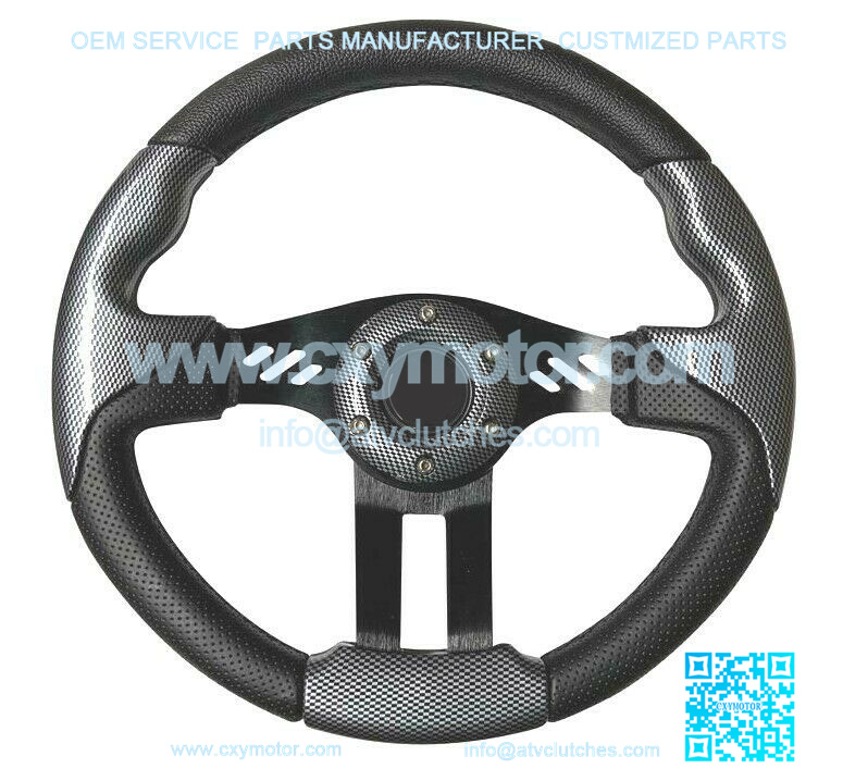 Golf Cart Steering Wheel Carbon Fiber Blk 13″ For EZGO Club Car Yamaha