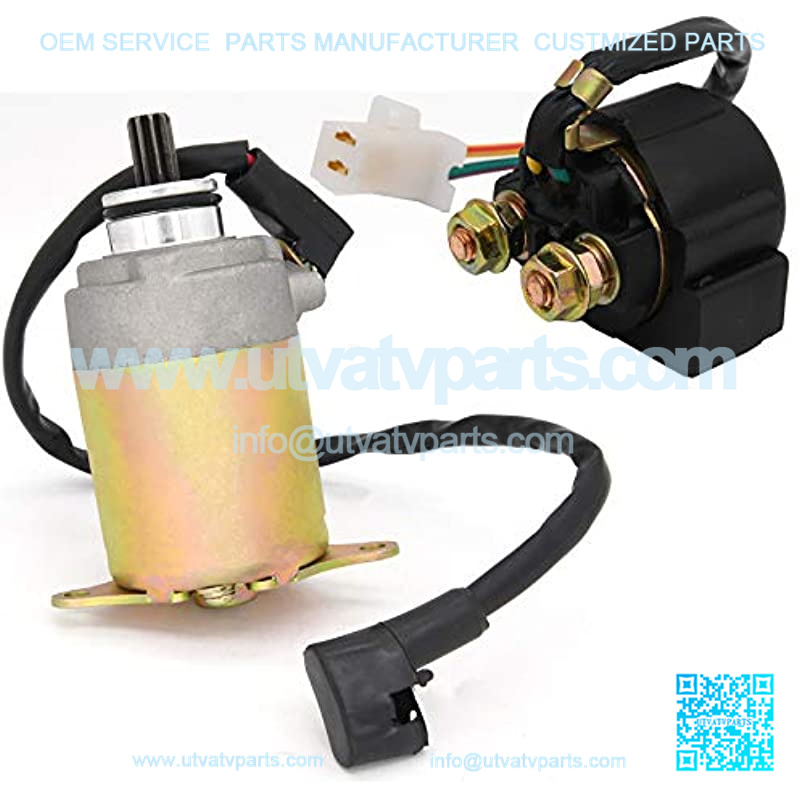 Starter Solenoid Relay + Starter Motor For 4-Stroke GY6 Engine 50cc 150cc 200cc 250cc ATV Dirt Bikes Scooters Go Kart Compatible With Taotao SUNL Coolster Baja Roketa 4 Wheelers Moped By BOOTOP