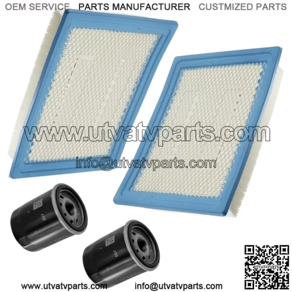 2x Air Filter and Oil Filter Pack For Polaris Ranger Crew XP 1000 2017-2018 (For: Polaris)