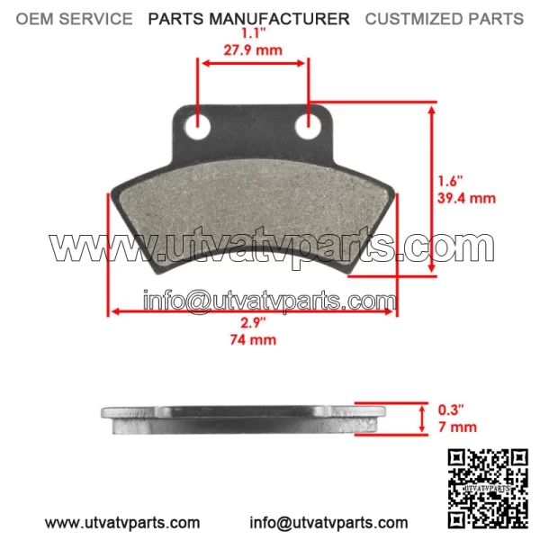 Rear Brake Pads for Polaris Sportsman 500 1996 1997 / Magnum 425 1995-1998 - Image 2