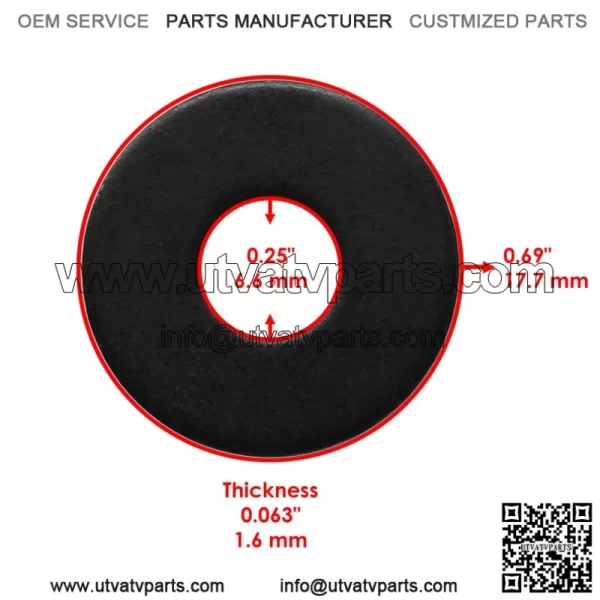 4x Flat Washer for Polaris Hawkeye 2x4 2011 / RZR XP 900 2011-13 / RZR 900 2014 - Image 2