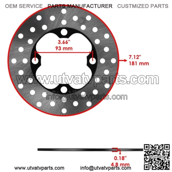 Front Left & Right Brake Disc for Honda Foreman Rubicon 500 2007-2009 2012-2014 - Image 2