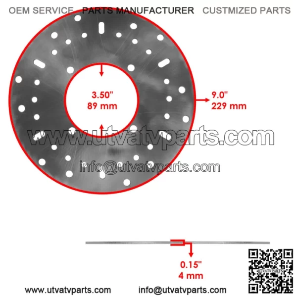 Front Left / Right and Rear Brake Disc Rotor for Polaris 5244314 and 5253186 - Image 2