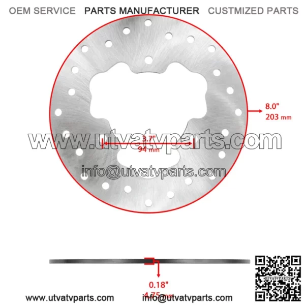 Front Left / Right and Rear Brake Disc Rotor for Polaris 5244314 and 5253186 - Image 3