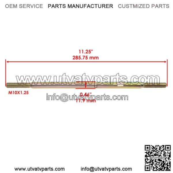 5020478 Left or Right Tie Rod For Polaris Thread Size M10-1.25 - Image 2