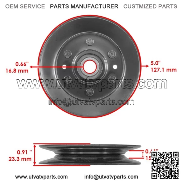 AM135957 V-Idler Deck Pulley for John Deere X300 X300R Series 42" - Image 2