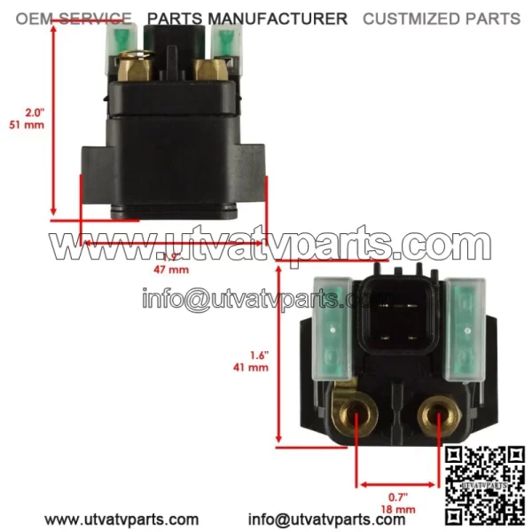 12V Starter and Relay Solenoid for Yamaha Rhino 660 YXR66F YXR660F 4X4 2007 - Image 3