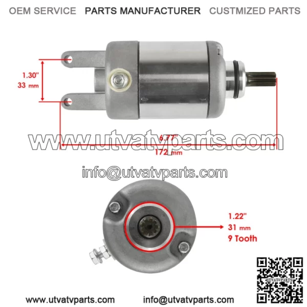 Starter with Relay Solenoid For Yamaha FZ6 FZ-6 FZS6 2004 2005 2006-2009 - Image 2
