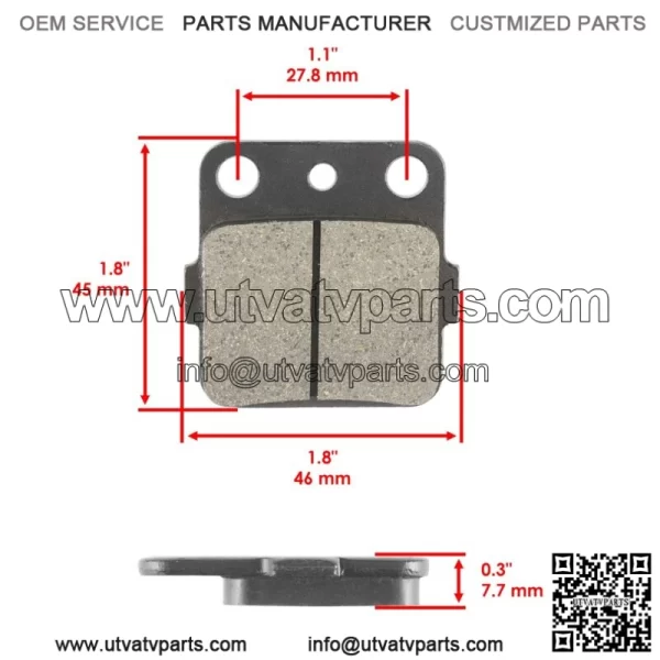 Front Left Right & Rear Brake Pads for Honda Rancher 420 4x4 2009-2023 - Image 3