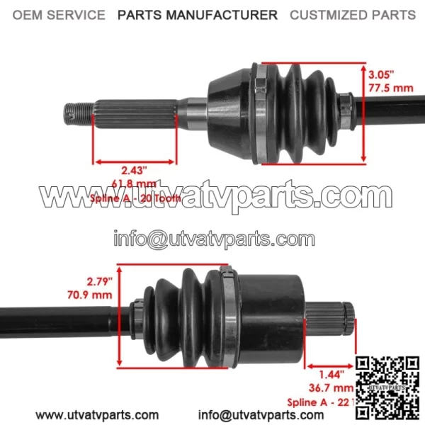 Front CV Joint Axle And Ball Bearing For Polaris Sportsman 570 Trail LE 2021 - Image 3
