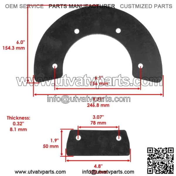 Rubber Auger Paddles & Scraper Bars (4) Pack for Honda HS35 Snow Blower - Image 2