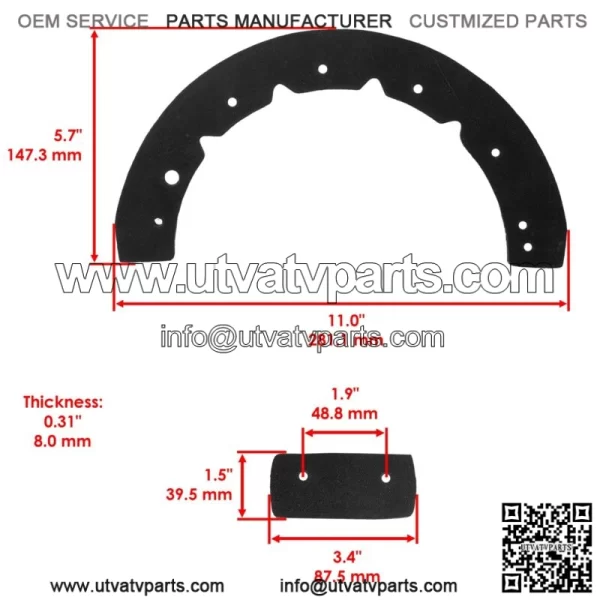 Calltric Rubber Auger & Scraper Bar (4) Pack for MTD 706-15687 Snow Blower 2002 - Image 2